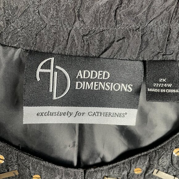Added Dimensions Catherines Blazer Womens 2X Beaded Crinkle Work Capsule Career - Picture 10 of 13